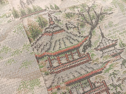 平和屋着物■上質な紬　風景文　正絹　逸品　BAAX8417mz