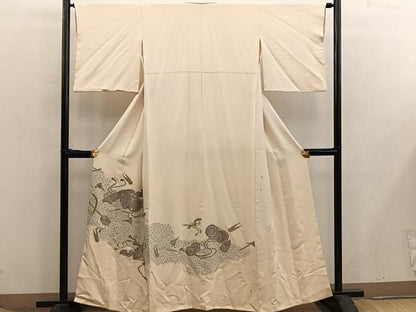 平和屋着物■訪問着　寿光織　楽器文　金糸　正絹　逸品　BAAX8418mz