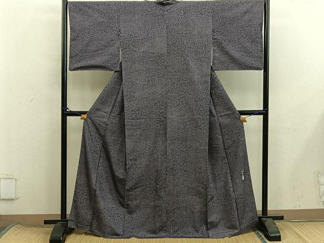 平和屋着物■東京染伝統工芸士　金田昇　小紋　立波花文　正絹　逸品　BAAX8419mz