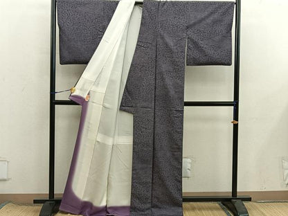 平和屋着物■東京染伝統工芸士　金田昇　小紋　立波花文　正絹　逸品　BAAX8419mz