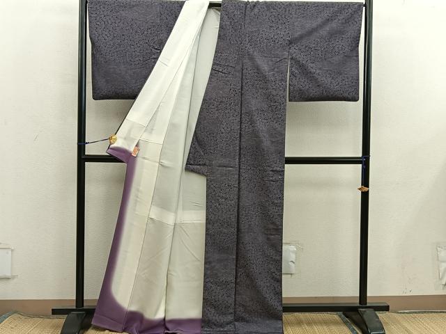 平和屋着物■東京染伝統工芸士　金田昇　小紋　立波花文　正絹　逸品　BAAX8419mz