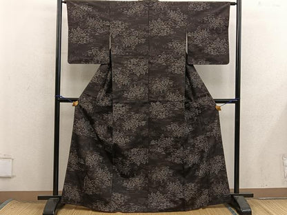 平和屋着物■上質な紬　風景文　正絹　逸品　BAAX8427mz