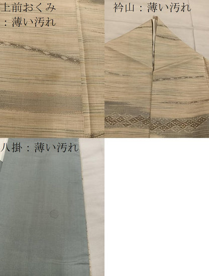 平和屋着物■上質な紬　幾何学文様　正絹　逸品　BAAX8428mz