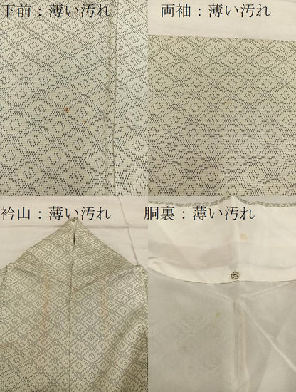 平和屋着物■上質な紬　菱　正絹　逸品　BAAX8430mz