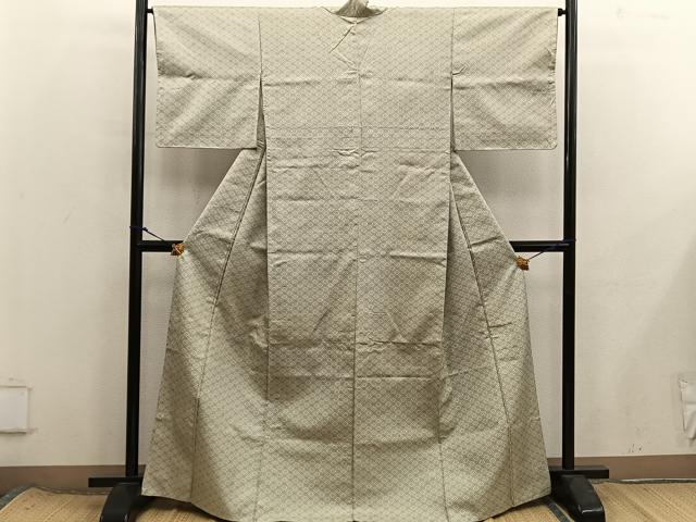 平和屋着物■上質な紬　菱　正絹　逸品　BAAX8430mz