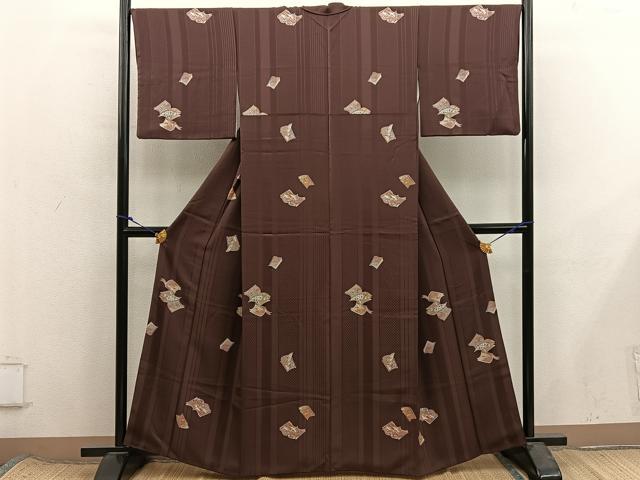 平和屋着物■上質な小紋　冊子飛鶴花文　正絹　逸品　BAAX8433mz