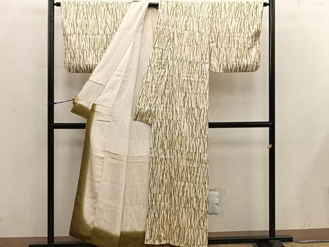 平和屋着物■上質な小紋　竹　正絹　逸品　BAAX8436mz