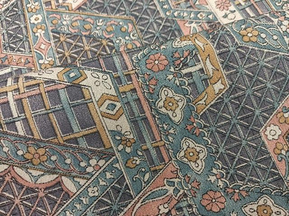 平和屋着物■上質な小紋　幾何学花文　正絹　逸品　BAAX8438mz