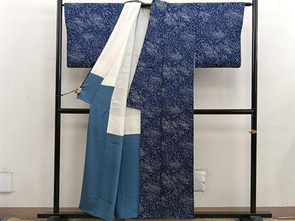 平和屋着物■上質な小紋　幾何学文様　正絹　逸品　BAAX8439mz