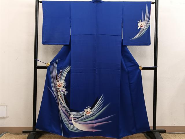 平和屋着物■訪問着　孔雀花文　暈し染め　金糸　正絹　逸品　BAAX8441mz