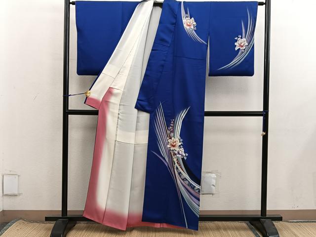 平和屋着物■訪問着　孔雀花文　暈し染め　金糸　正絹　逸品　BAAX8441mz