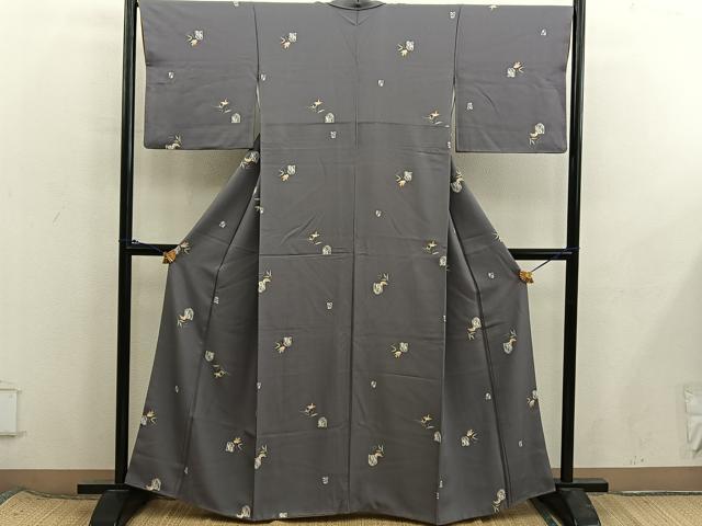 平和屋着物■上質な小紋　花鳥文　正絹　逸品　BAAX8443mz