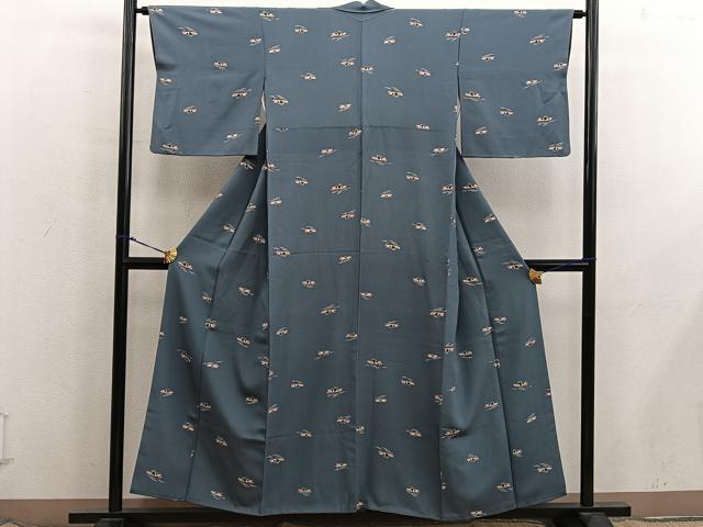 平和屋着物■上質な小紋　人物文　正絹　逸品　BAAX8445mz