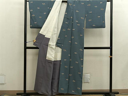 平和屋着物■上質な小紋　人物文　正絹　逸品　BAAX8445mz