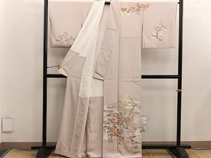 平和屋着物■訪問着　友禅　作家物　枝椿　正絹　逸品　BAAX8447mz