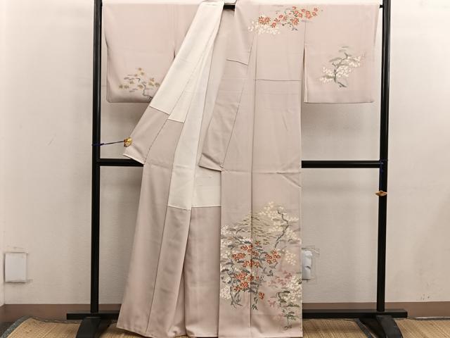 平和屋着物■訪問着　友禅　作家物　枝椿　正絹　逸品　BAAX8447mz