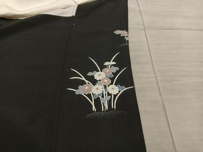 平和屋着物■豪華黒留袖　作家物　人物花文　正絹　逸品　BAAX8448mz
