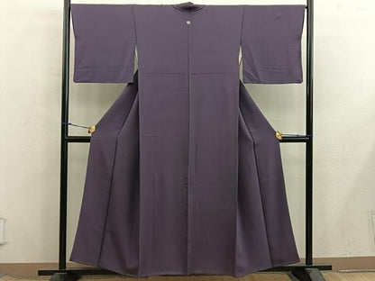 平和屋着物■上質な色無地　濃色　正絹　逸品　BAAX8450mz