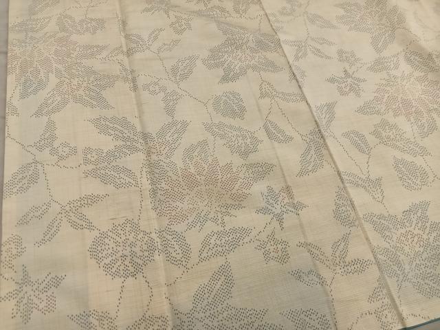 平和屋着物■上質な紬　草花文　正絹　逸品　BAAX8453mz