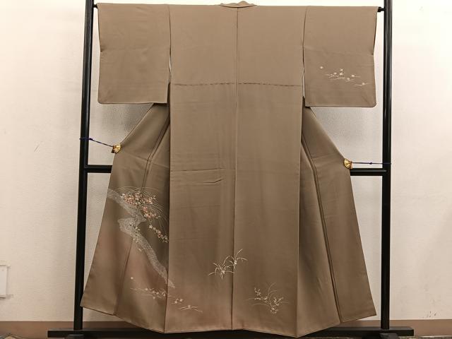 平和屋着物■訪問着　菊花文　暈し染め　正絹　逸品　BAAX8455mz