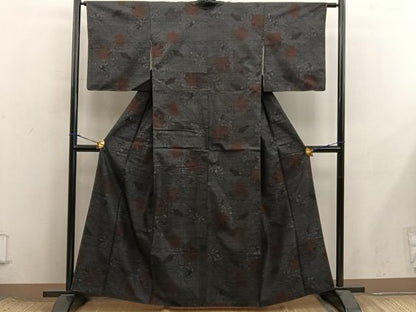 平和屋着物■本場大島紬　楓文　正絹　逸品　BAAX8457mz