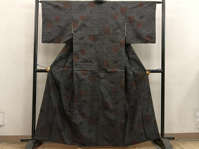 平和屋着物■本場大島紬　楓文　正絹　逸品　BAAX8457mz
