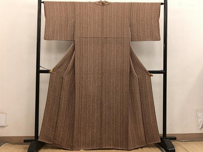 平和屋着物■上質な小紋　間道　鬼しぼ縮緬　正絹　逸品　BAAX8464mz