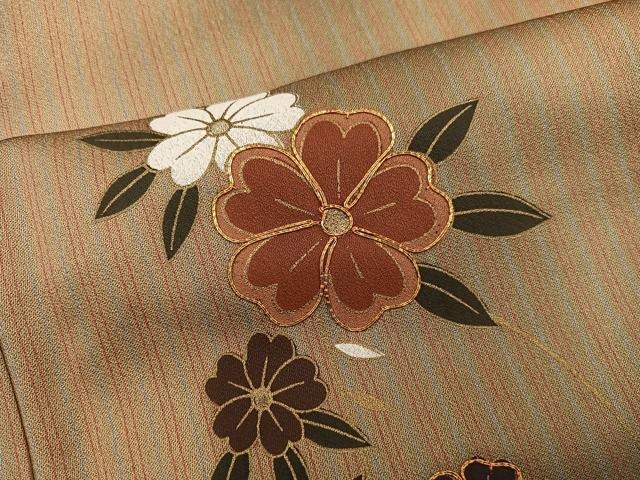 平和屋着物■訪問着　駒刺繍　舞桜文　金彩　正絹　逸品　BAAX8465mz