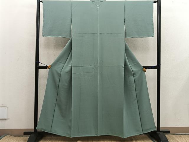 平和屋着物■上質な色無地　鶸茶色　正絹　逸品　BAAX8470mz