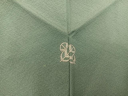 平和屋着物■上質な色無地　鶸茶色　正絹　逸品　BAAX8470mz