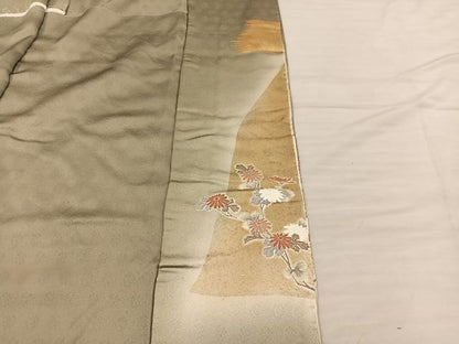 平和屋着物■色留訪問着　作家物　駒刺繍　飛鶴花文　暈し染め　金彩　仮絵羽　逸品　未使用　BAAX8471mz