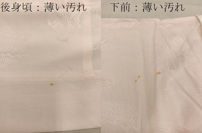 平和屋着物■長襦袢　無双仕立て　飛鶴人物地紋　薄香色　正絹　逸品　BAAX8473mz