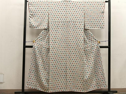 平和屋着物■上質な小紋　橘文　正絹　逸品　BAAX8474mz
