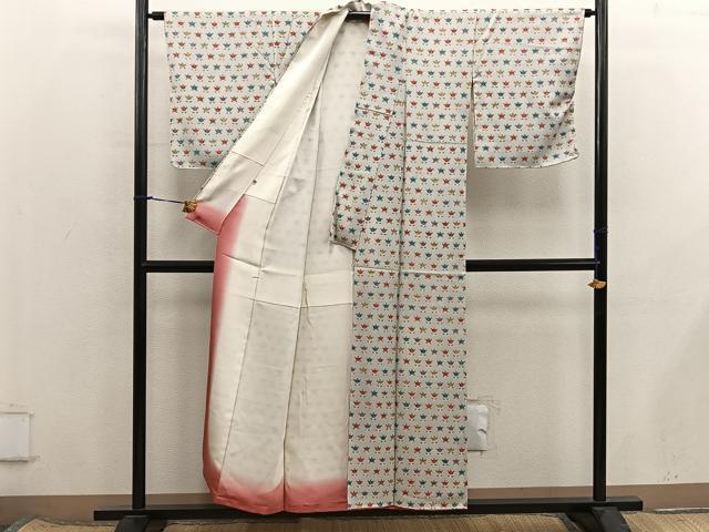 平和屋着物■上質な小紋　橘文　正絹　逸品　BAAX8474mz