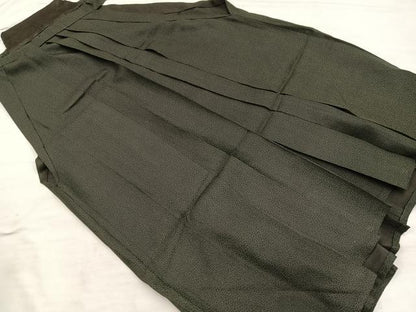 平和屋着物●男性　行灯袴　幾何学文様　黒地　正絹　逸品　BAAX8480mz
