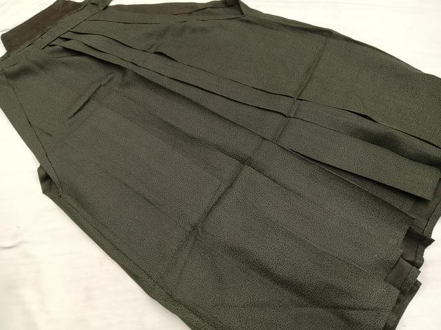 平和屋着物●男性　行灯袴　幾何学文様　黒地　正絹　逸品　BAAX8480mz
