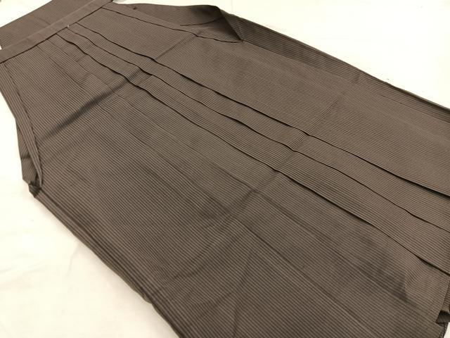 平和屋着物●男性　行灯袴　縞　正絹　逸品　BAAX8486mz