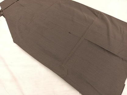 平和屋着物●男性　行灯袴　縞　正絹　逸品　BAAX8486mz