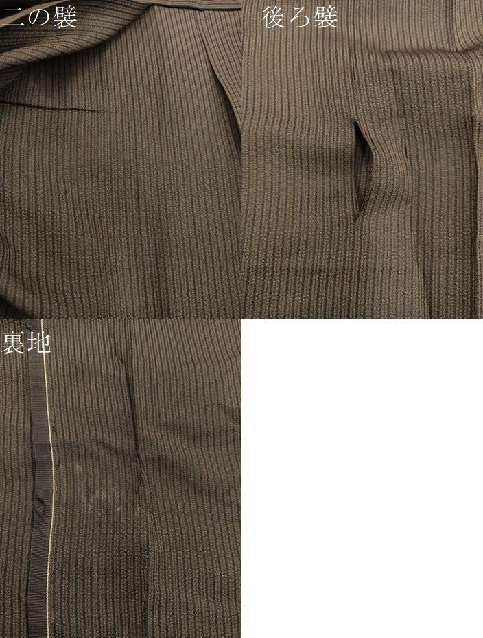 平和屋着物▼男性　行灯袴　縞　正絹　逸品　BAAX8487mz