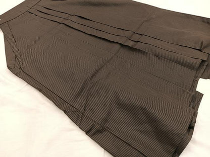 平和屋着物●男性　行灯袴　縞　正絹　逸品　BAAX8488mz