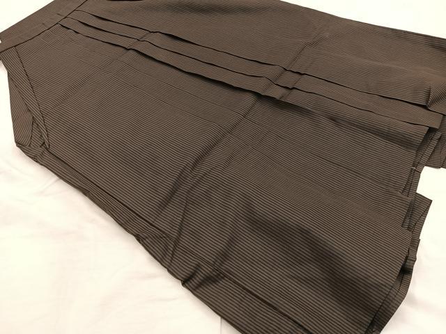 平和屋着物●男性　行灯袴　縞　正絹　逸品　BAAX8488mz