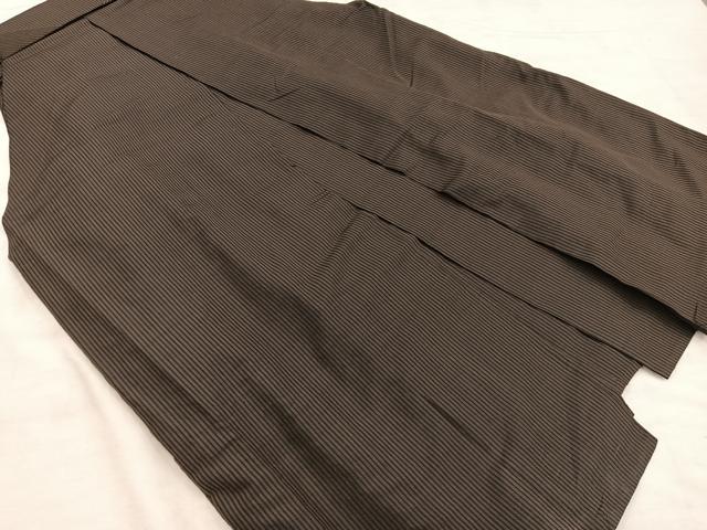 平和屋着物●男性　行灯袴　縞　正絹　逸品　BAAX8488mz