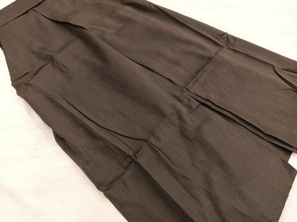 平和屋着物▼男性　行灯袴　縞　正絹　逸品　BAAX8489mz