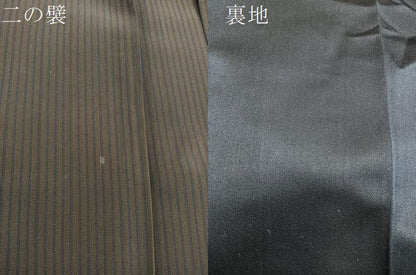 平和屋着物●男性　行灯袴　縞　正絹　逸品　BAAX8493mz