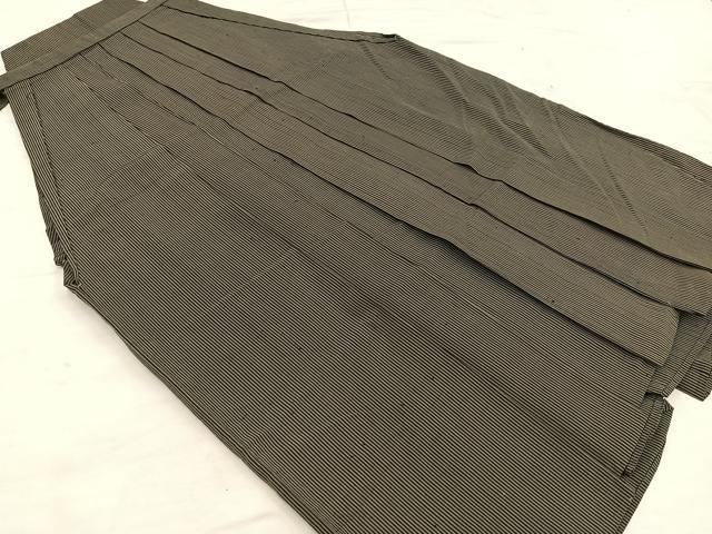 平和屋着物▼男性　行灯袴　縞　正絹　逸品　BAAX8495mz