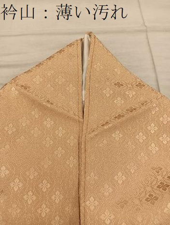 平和屋着物■上質な色無地　草花地紋　狐色　正絹　逸品　BAAX8498mz