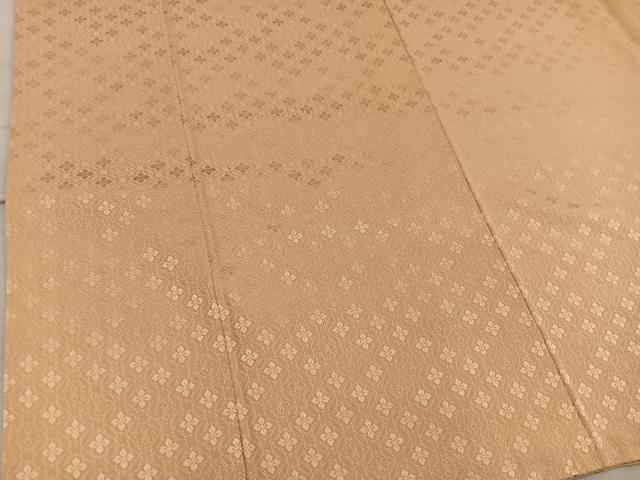 平和屋着物■上質な色無地　草花地紋　狐色　正絹　逸品　BAAX8498mz