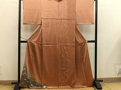 平和屋着物■訪問着　草葉文　暈し染め　金彩　正絹　逸品　BAAX8500mz