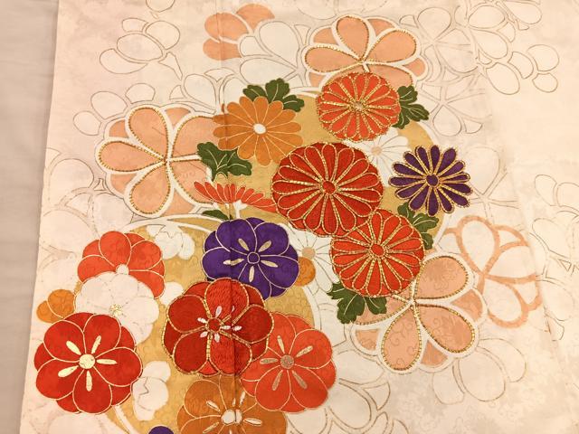 平和屋着物■豪華振袖　駒刺繍　菊花文　金彩　正絹　逸品　BAAX8503mz