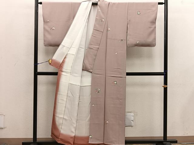 平和屋着物■上質な小紋　友禅　菊花文　正絹　逸品　BAAX8504mz